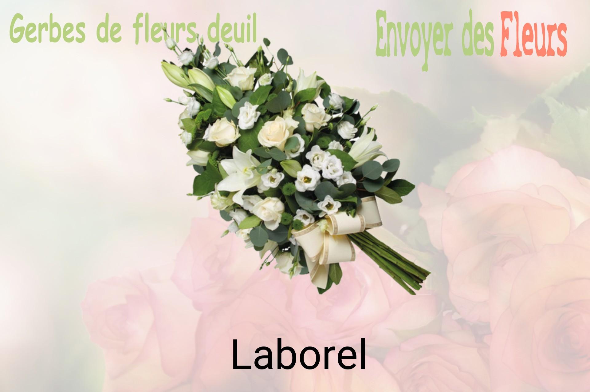 Gerbe de fleurs de deuil livrée à Laborel